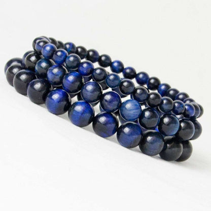 Blue Tiger Eye Natural Stone Beads Bracelet Beads 10mm - iRelax® Australia
