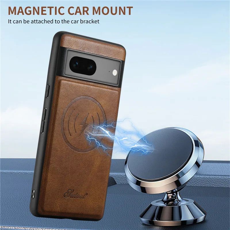 Magsafe Luxury Smartphone Leather Magnetic Pocket Cover
