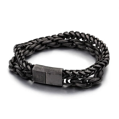 Double-Layer Stainless Steel Exquisite Magnetic Buckle Bracelet