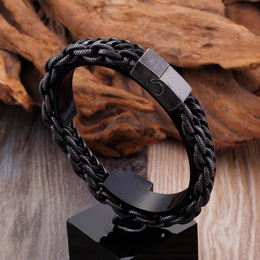 Double-Layer Stainless Steel Exquisite Magnetic Buckle Bracelet