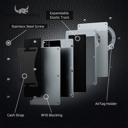 RFID Aluminium Case Metal Wallet with Air Tag Holder