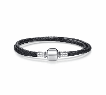 Double Braided Leather Bracelets with 925 Sterling Silver Snake Clasp - iRelax® Australia