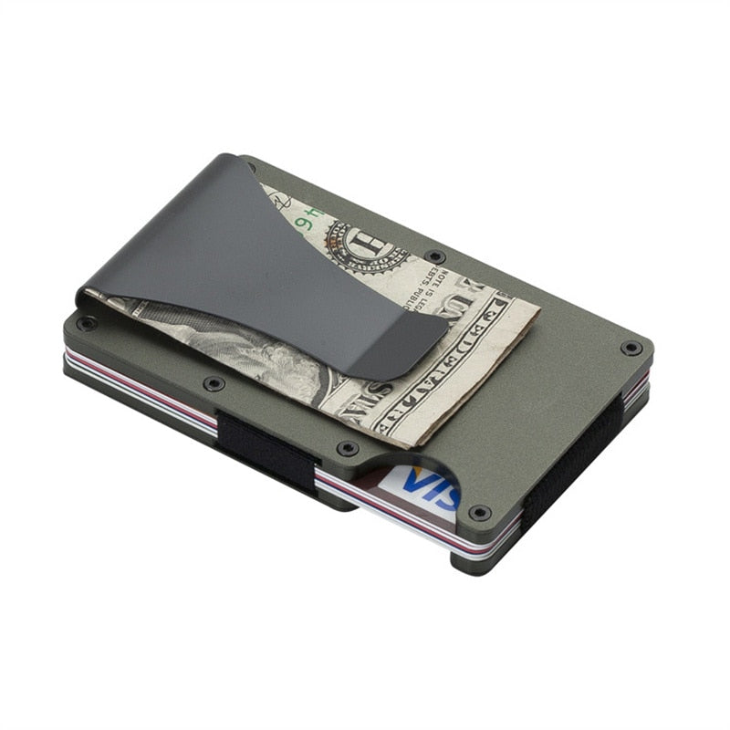 Slim Metal Carbon Fiber Aluminium RFID Wallet Card Holder