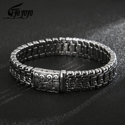 Vintage Punk Style Stainless Steel Link Chain Bracelet