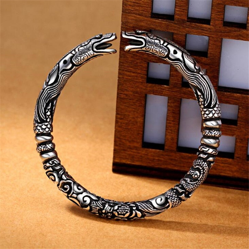 Silver 925 Hyperbole Rock Snake Head Pattern Bracelet - iRelax® Australia