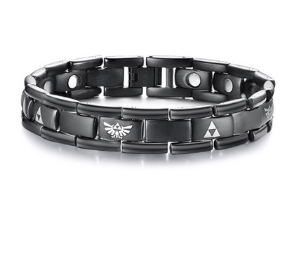 Magnetic Stainless Steel Triforce Charm Strap Bracelet