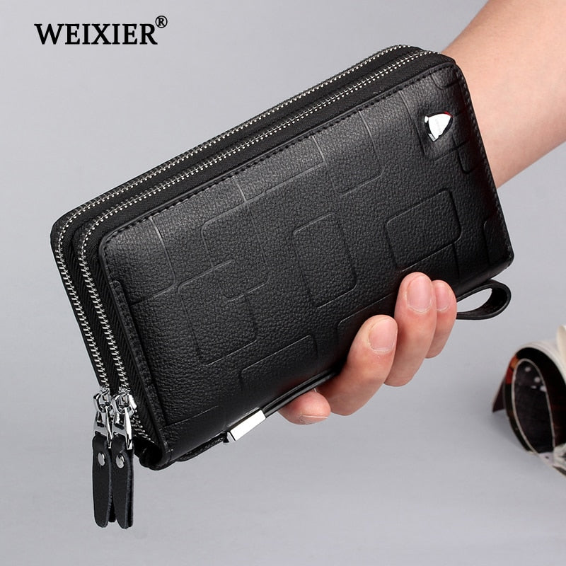 Genuine Leather Clutch Cellphone Long Wallet