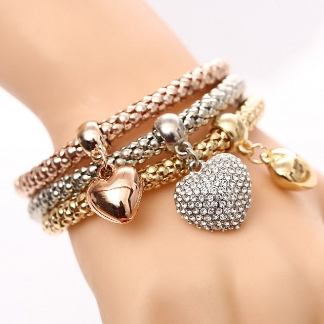 Crystal Charm 3pcs Set Bracelets