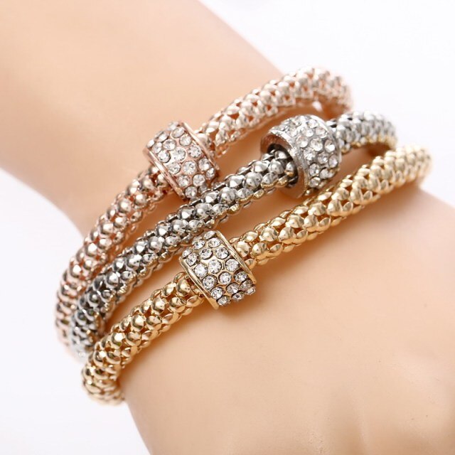 Crystal Charm 3pcs Set Bracelets