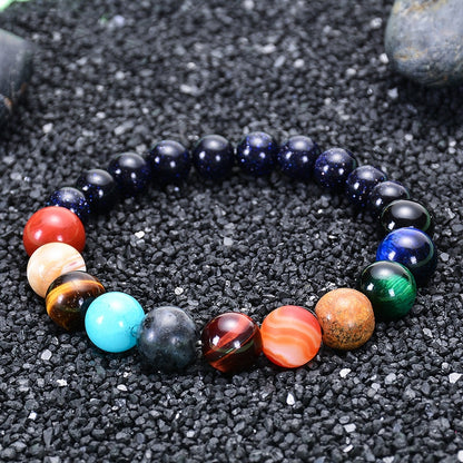 Eight Planets Natural Stone Beads Bracelet