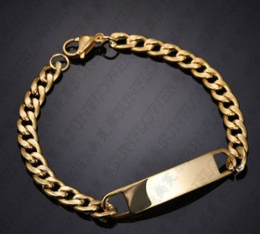 Nameplate Stainless Steel Chain Bracelet