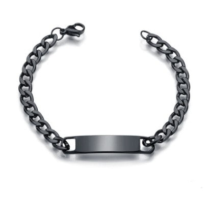 Nameplate Stainless Steel Chain Bracelet