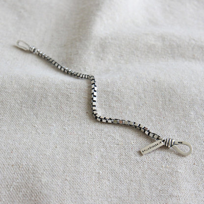 925 Sterling Silver Double Hook Box Chain Bracelet
