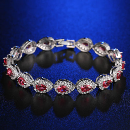 Zircon Bracelet with Micro-Set Copper Main Stone Bracelet