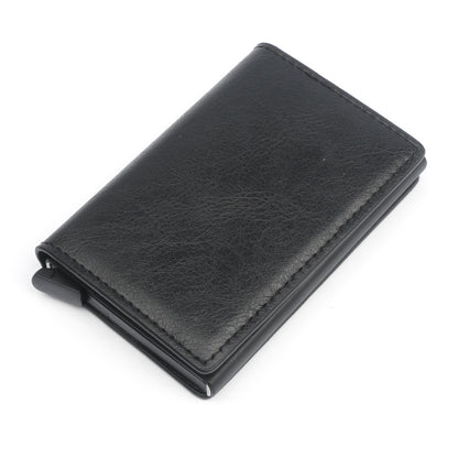 Leather Wallet RFID Aluminium Alloy Credit Card Holder