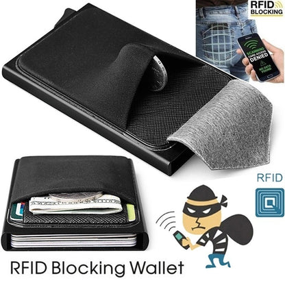 RFID Aluminum Credit Card Wallet With Cash Holder