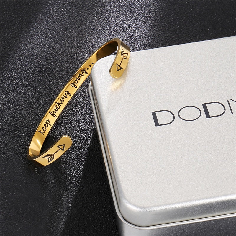 Inspirational Keep Going Cuff Open Bracelet - iRelax® Australia