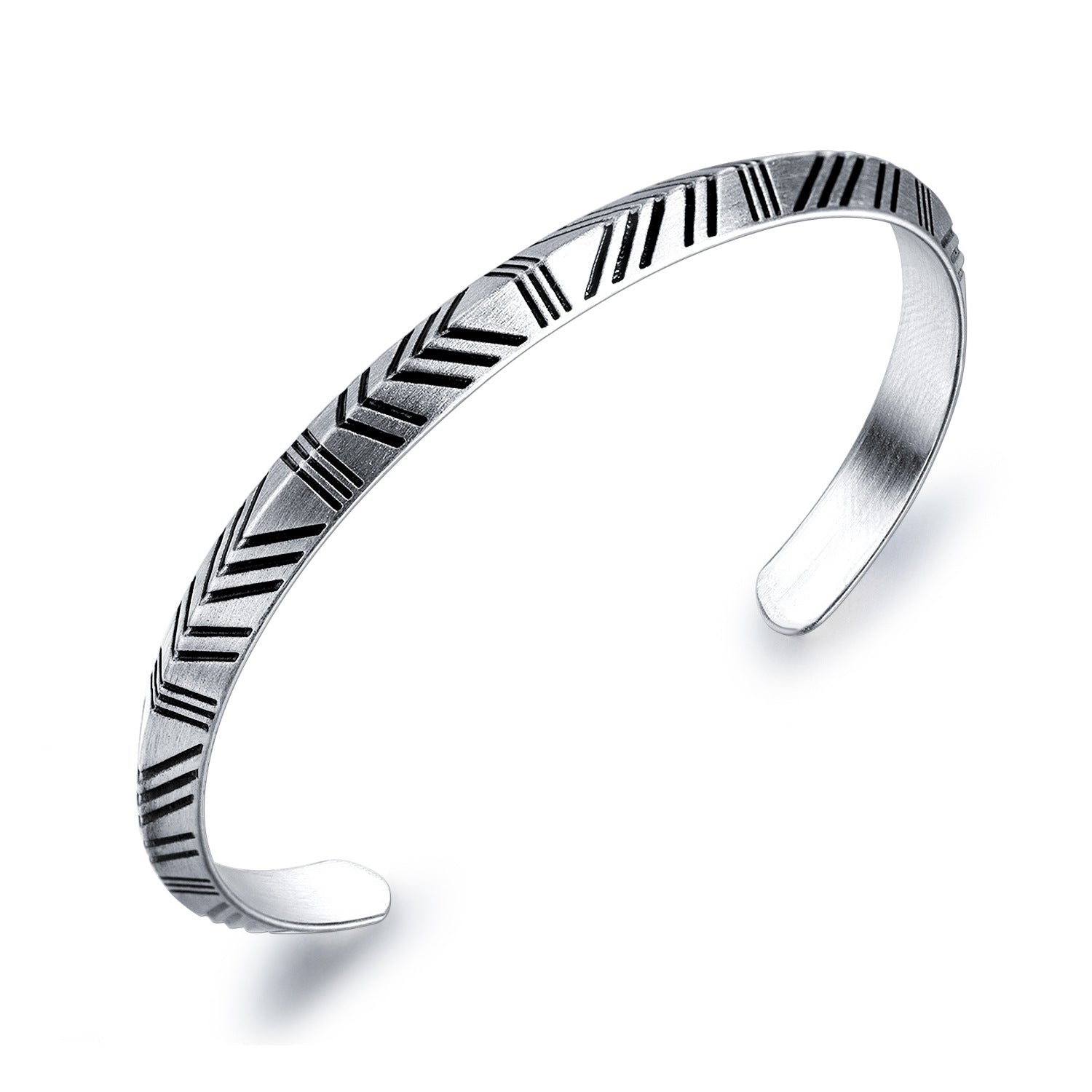 Retro Diamond Face Titanium Steel Open Bracelet Steel - iRelax® Australia