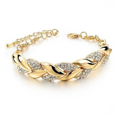18K Gold Plated Leaf Bracelet