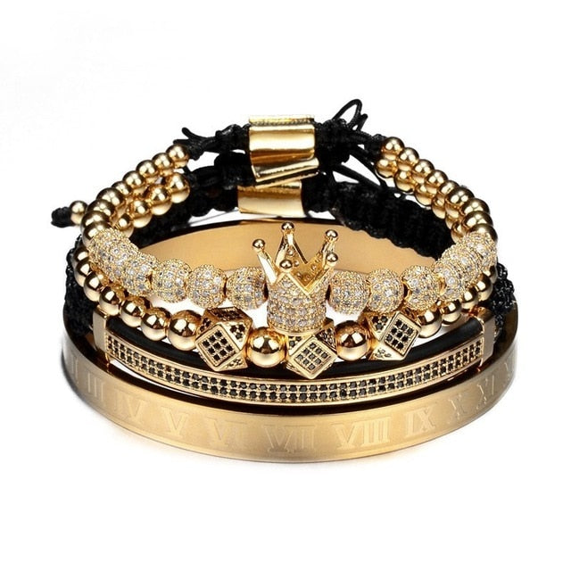 Classical Hip Hop Set of 4 Bracelets Gold Set - iRelax® Australia