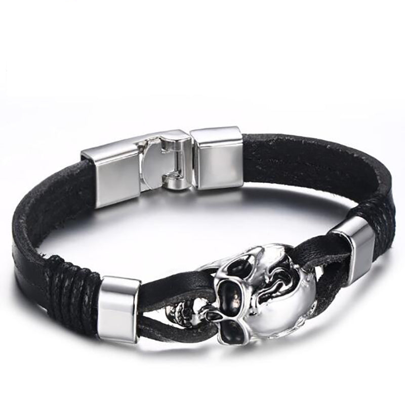 Skull PU Leather Charm Bracelets Default Title - iRelax® Australia