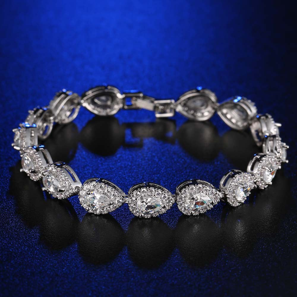 Zircon Bracelet with Micro-Set Copper Main Stone Bracelet White Gold Plated Diamonds - iRelax® Australia