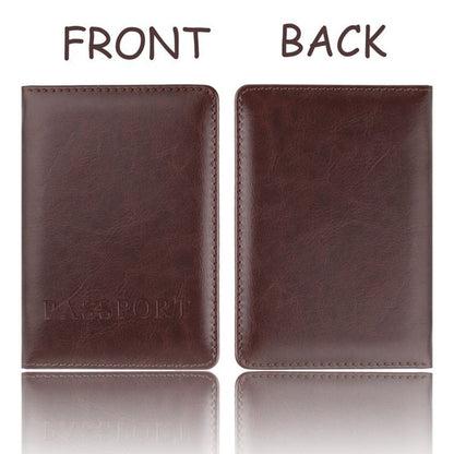 Leather RFID Passport Cover with Credit Card Holder
