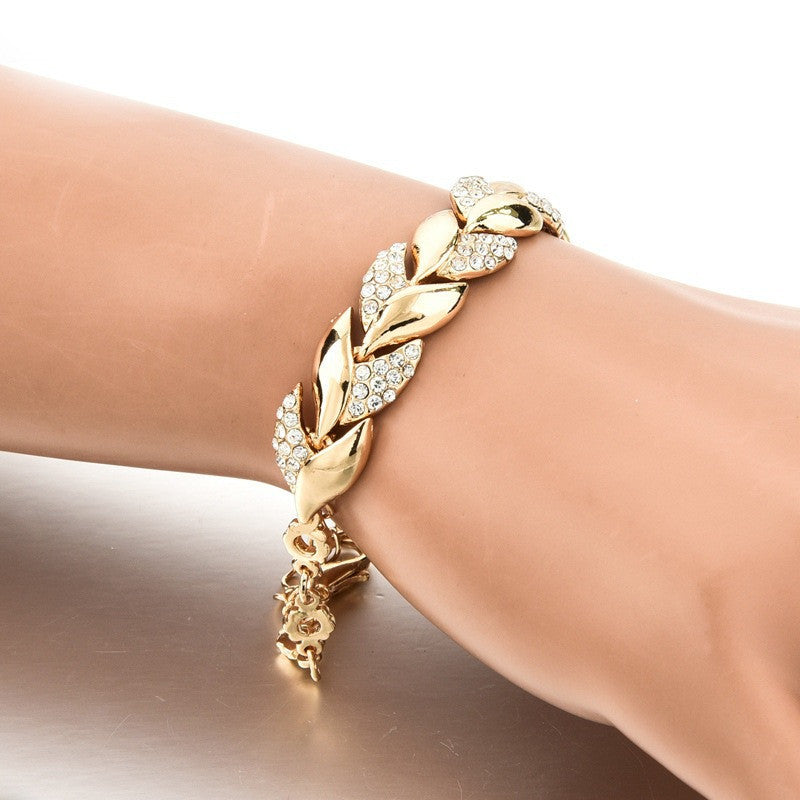 18K Gold Plated Leaf Bracelet