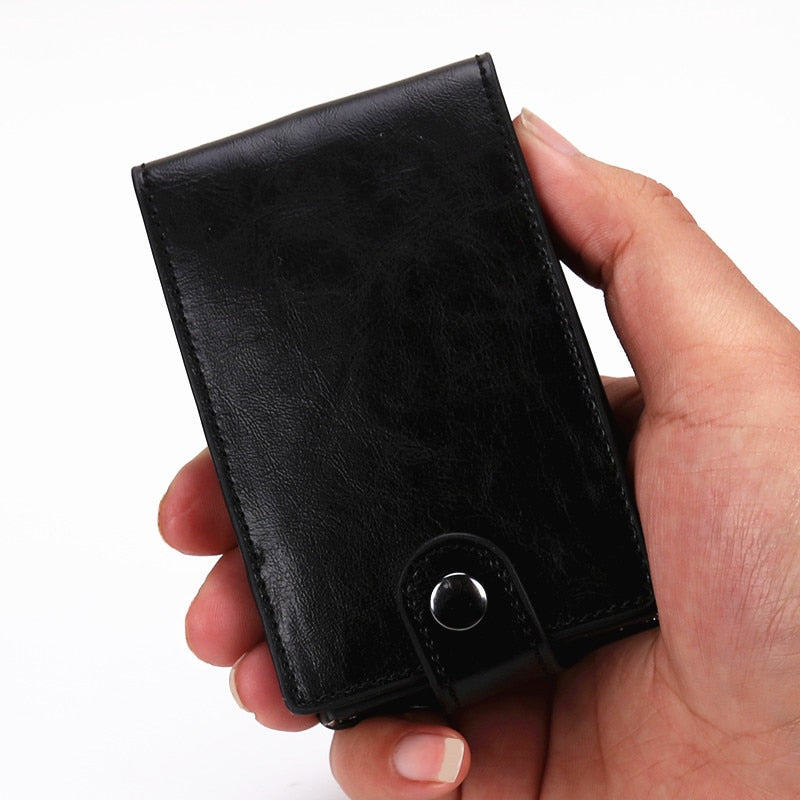 RFID Blocking Leather Pull Down Wallet