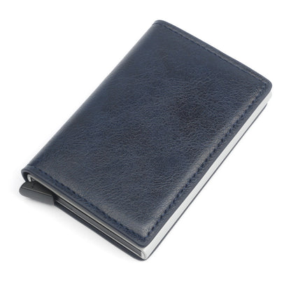 Leather Wallet RFID Aluminium Alloy Credit Card Holder