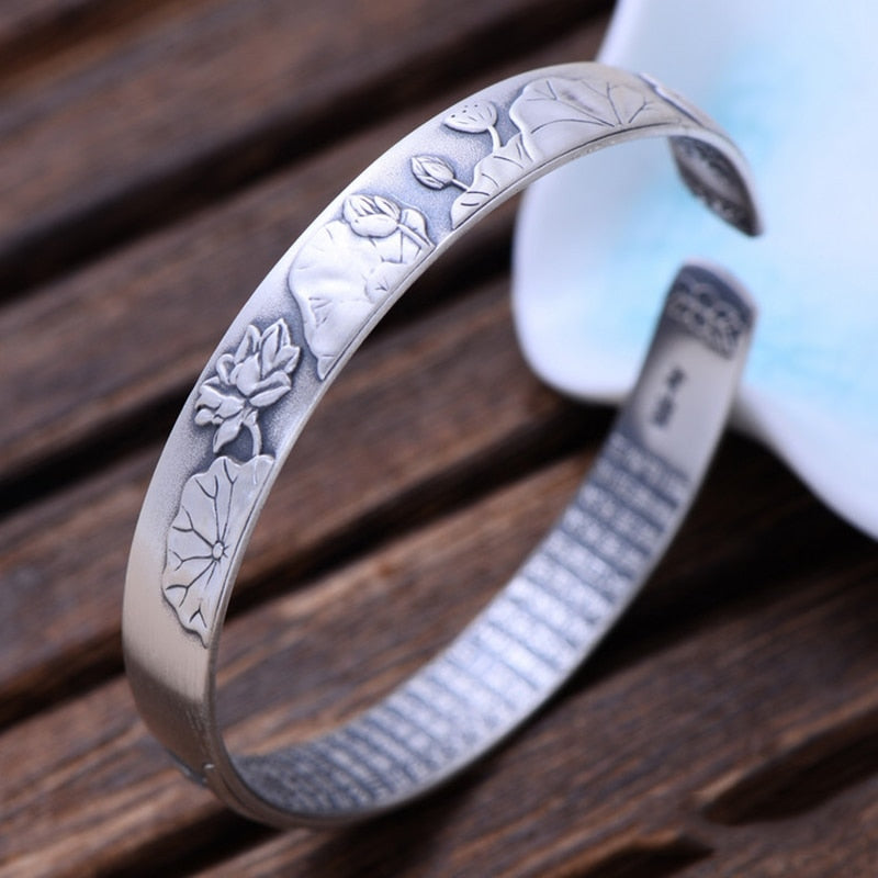 Pure 999 Sterling Silver Mantra Bracelet