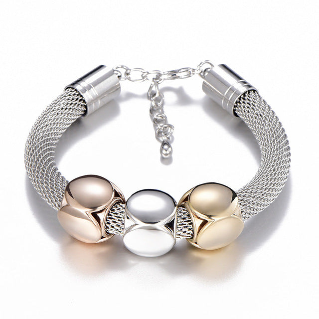 Titanium Steel Mesh Geometry Bracelet Big Thick Chain Mix - iRelax® Australia