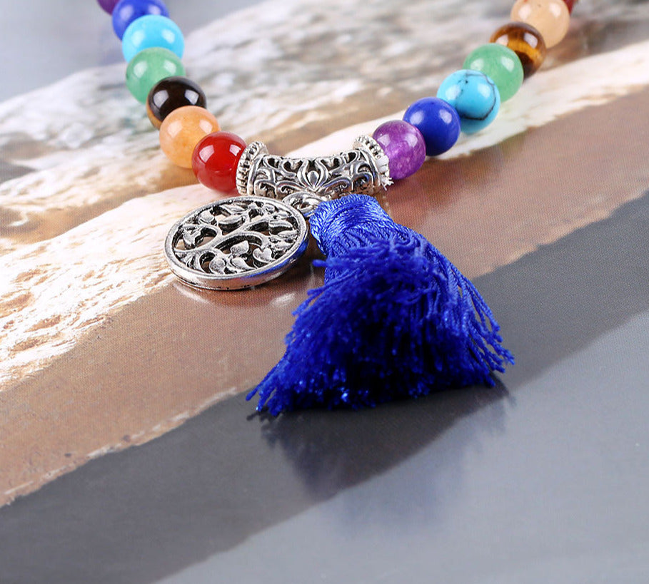 7 Chakra Multilayer 108 Mala Beads Charms Bracelets