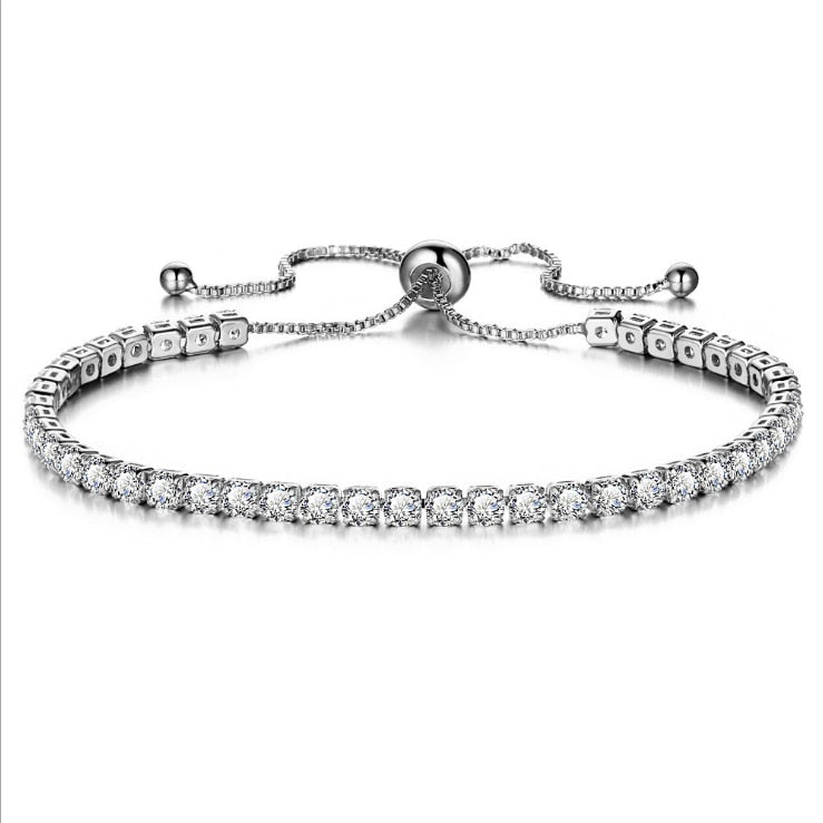 Luxury 4mm Cubic Zirconia Tennis Iced Out Chain Bracelet