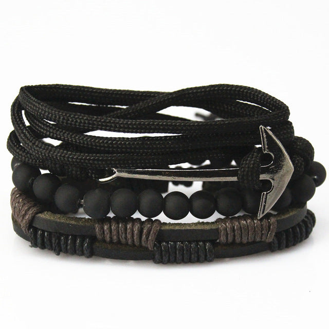 Punk Leather Handmade Charm Bracelet