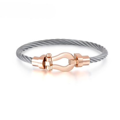 Titanium Steel Wire Twist Cuff Bracelet