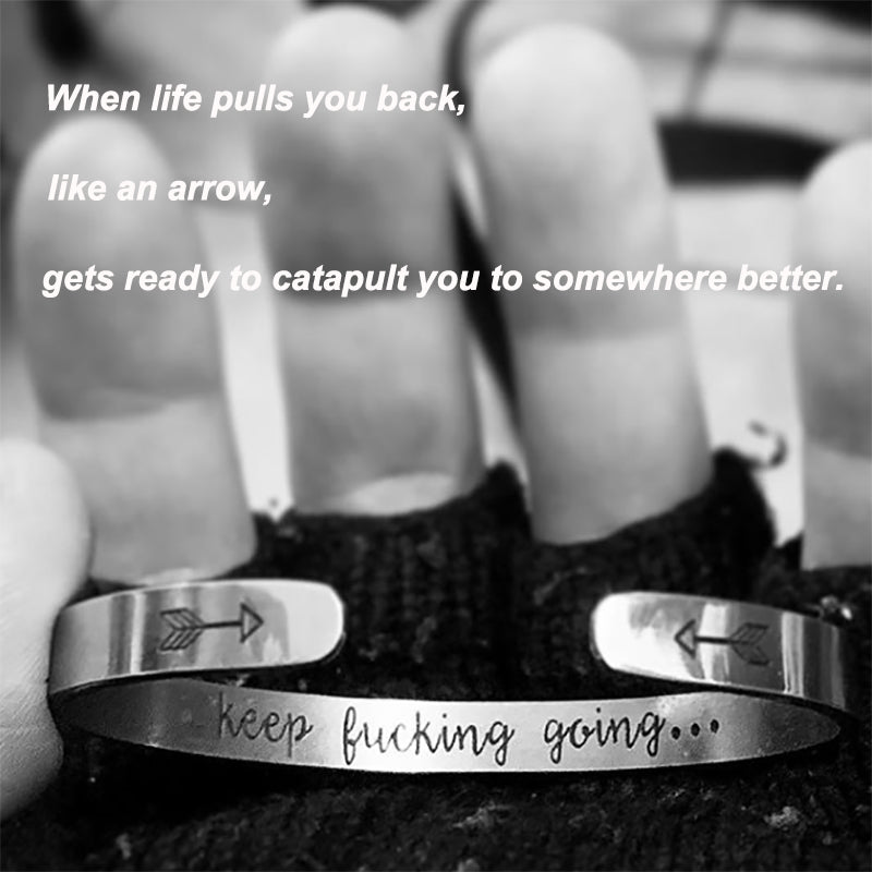 Inspirational Keep Going Cuff Open Bracelet - iRelax® Australia