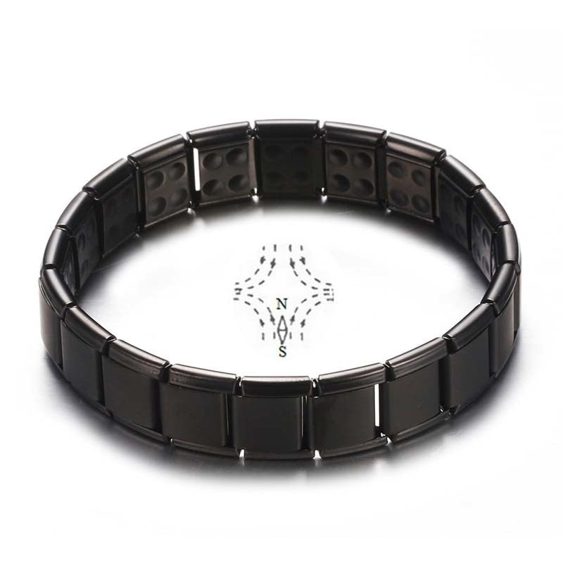 Stainless Steel Black Germanium Magnetic Bracelet