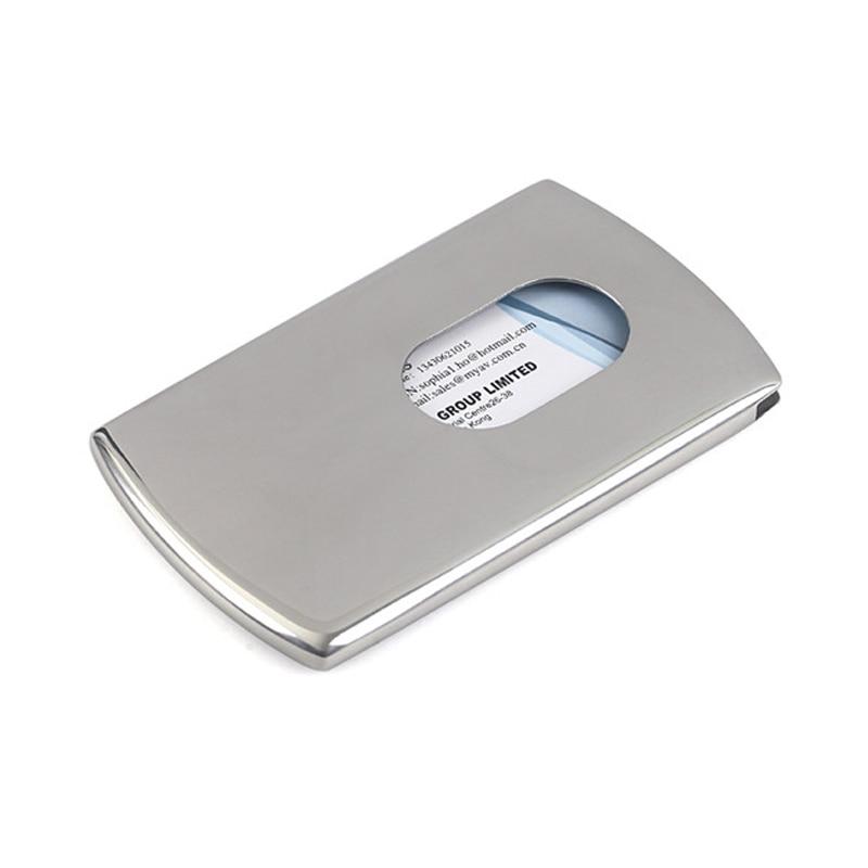 Hand-Push Type Stainless Steel Business Card Holder