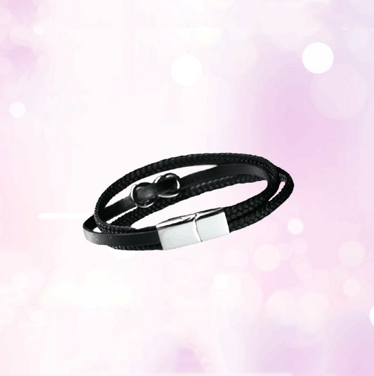 Multi-Layer Braided Bracelet with Stainless Steel Buckle