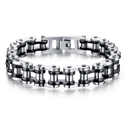 Rock Personality Motorcycle Bicycle Chain Titanium Steel Bracelet Black - iRelax® Australia