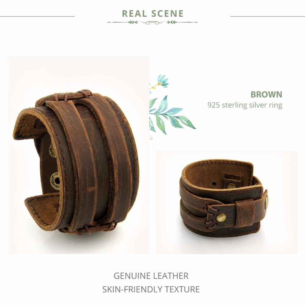 Leather Cuff Double Wide Bracelet - iRelax® Australia