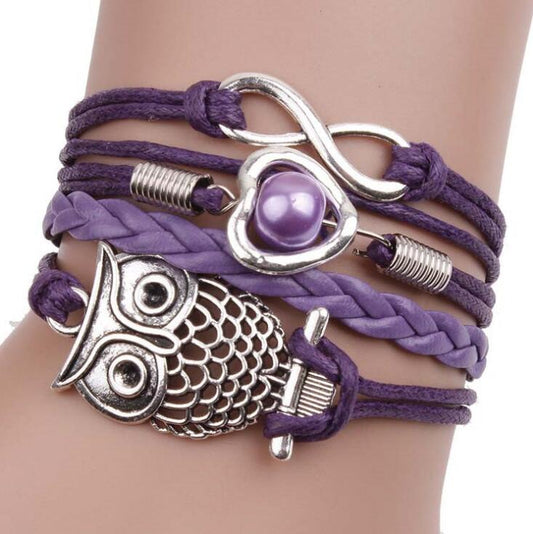 Multilayer Charm Leather Bracelets Purple - iRelax® Australia