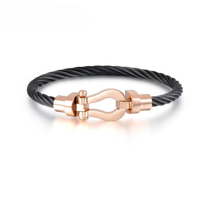 Titanium Steel Wire Twist Cuff Bracelet