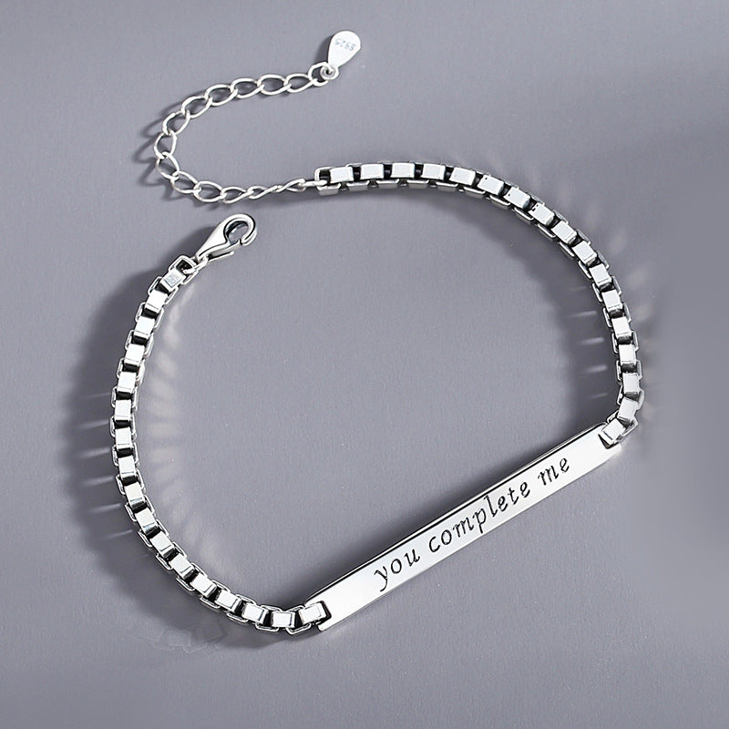 Couple Bracelet Sterling Silver Korean Version Niche Design Bracelet Men's Bracelet - iRelax® Australia