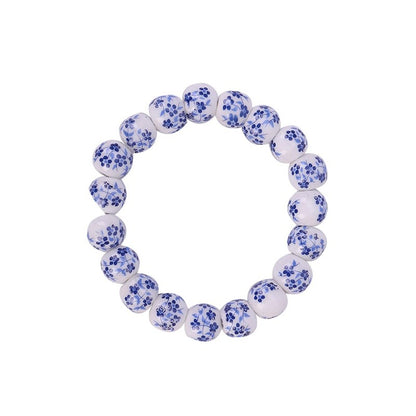 Blue and White Porcelain Ceramics Beads Bracelet