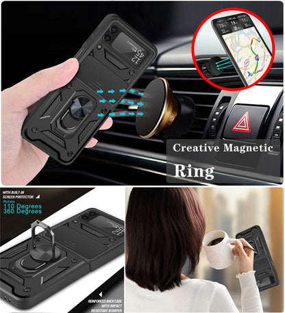Samsung Galaxy Z Flip Magnetic Car Ring Shockproof Armor Cover