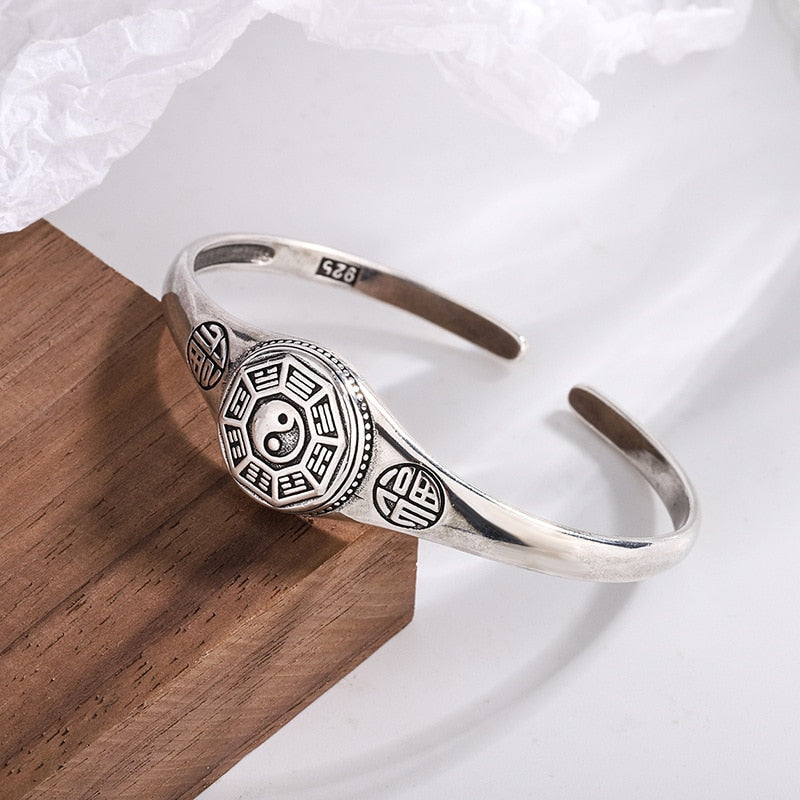 Silver Colour Vintage Ethnic Style Good Luck Pattern Bangles