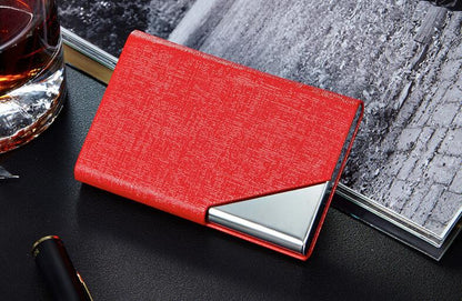 Aluminum Case Card Holder with PU Leather