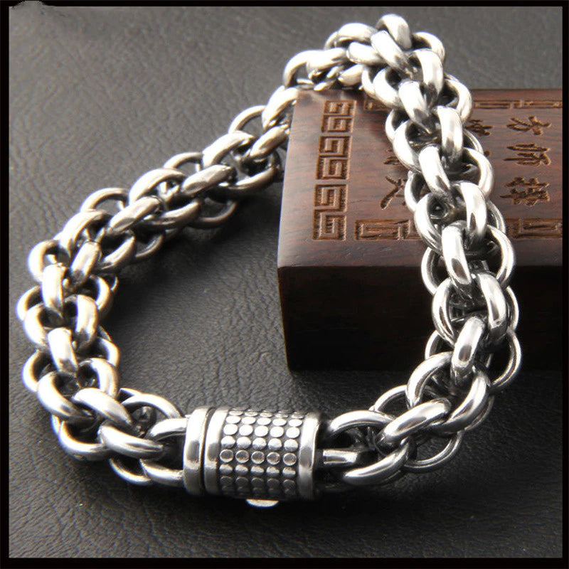 Punk Retro Style 12mm Thick Stainless Steel Men's Bracelet